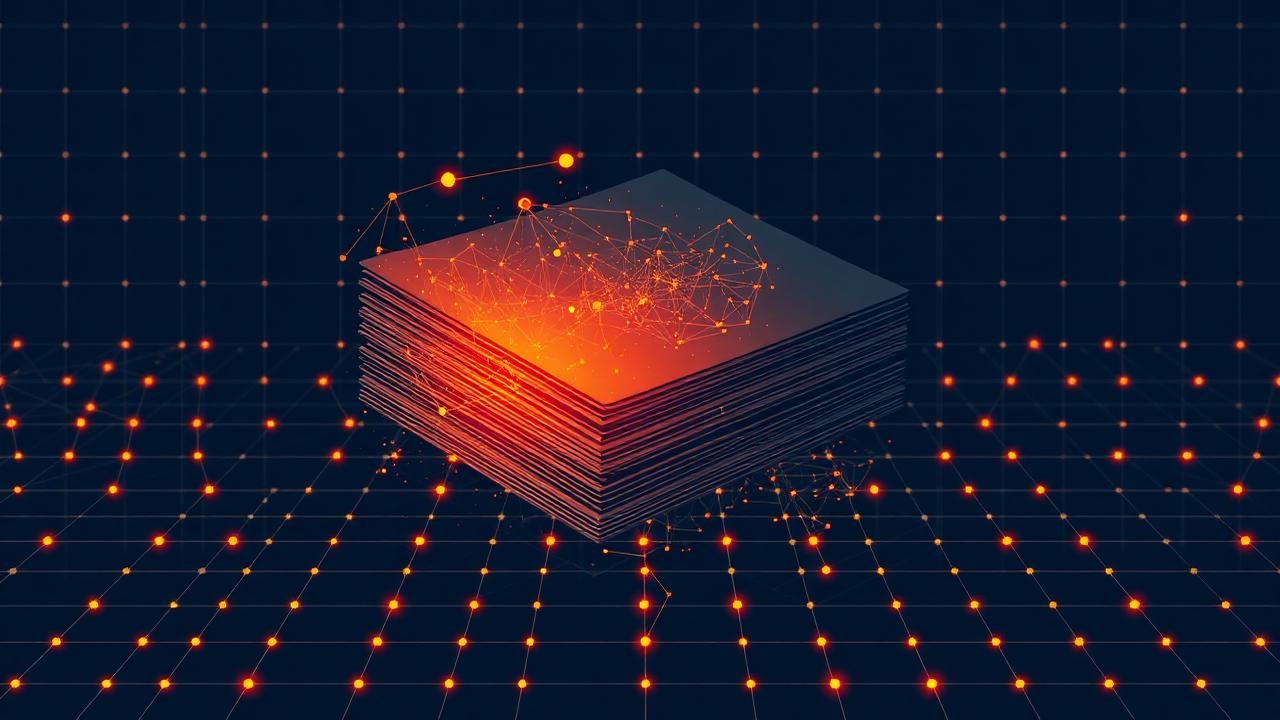 Stack of proposal documents dissolving into a structured, glowing requirement matrix